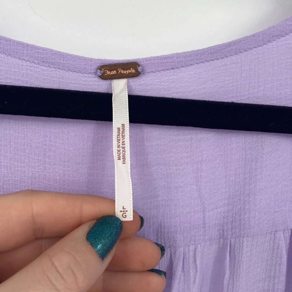 Free People Lilac Solid Lolita Blouse